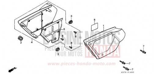 SEITENABDECKUNG (XL125SZ/A/B/C) XL125SB de 1981